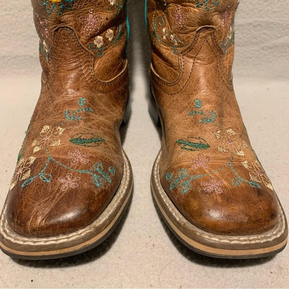 Smoky Mountain Floralie Embroidered Western Cowgirl Boots Size 2 Squared Toe - Picture 2 of 9